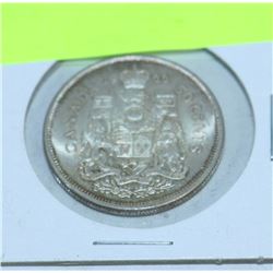 1956 SILVER CANADIAN 50 CENT PIECE QUEEN ELIZABETH