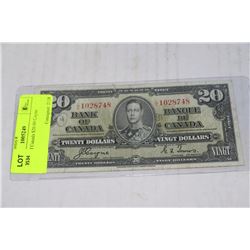 1937 BANK OF CANADA $20.00 COYNE/TOWERS