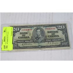 1937 BANK OF CANADA $20.00 COYNE/TOWERS
