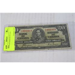 1937 BANK OF CANADA $20.00 COYNE/TOWERS