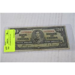 1937 BANK OF CANADA $20.00 COYNE/TOWERS