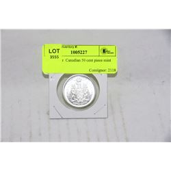 1965 SILVER CANADIAN 50 CENT PIECE UNCIRCULATED W/