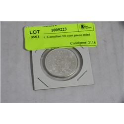 1965 SILVER CANADIAN 50 CENT PIECE UNCIRCULATED W/