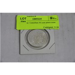 1965 SILVER CANADIAN 50 CENT PIECE UNCIRCULATED W/