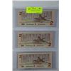 Image 1 : 1986 BIRD SERIES $2.00 UNCIRCULATED BANK NOTES x3