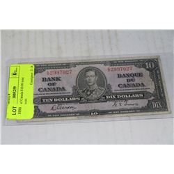 1937 BANK OF CANADA $10.00 GORDON/TOWERS
