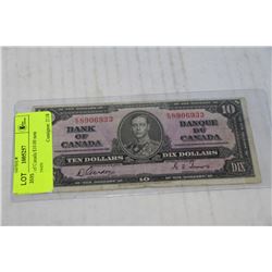 1937 BANK OF CANADA $10.00 GORDON/TOWERS