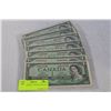 Image 1 : 1954 CANADIAN $1.00 REPLACEMENT NOTES x7