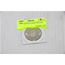 1964 CANADIAN SILVER DOLLAR 1864-1964