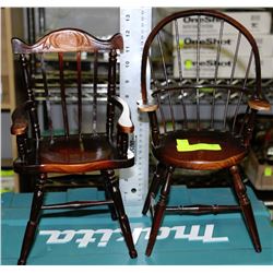 TWO MINIATURE WOODEN CHAIRS