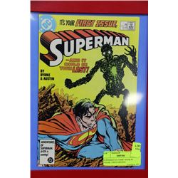 SUPERMAN #1 COMIC BOOK IN FRAME, FIRST EDITION