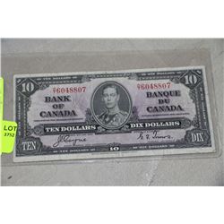 1937 $10.00 CANADIAN BANK NOTE