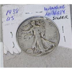 1938 WALKING LIBERTY USA SILVER HALF- DOLLAR