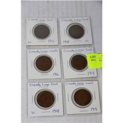 LARGE CANADA CENTS 1911-1919