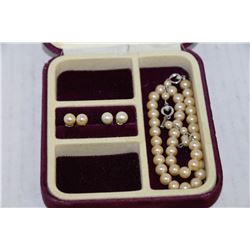VINTAGE PEARL NECKLACE W/2 SETS OF
