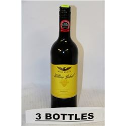 3 BOTTLE OF YELLOW LABEL MERLOT