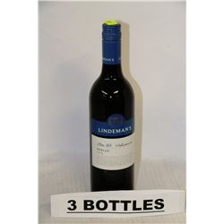 3 BOTTLES OF LINDEMANNS MERLOT