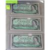 Image 1 : 1967 CENTENNIAL 1 DOLLAR BANKNOTES X3