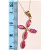 Image 2 : #2-14K GOLD RUBY (2.0CT) & DIAMOND CROSS PENDANT