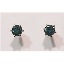 #10-14K GOLD BLUE DIAMOND (0.45CT) EARRINGS