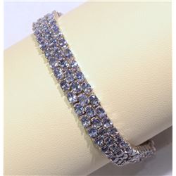 #20-STERLING SILVER TANZANITE (8.70CT) TENNIS