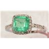 Image 1 : #22-14K WHITE GOLD EMERALD (1.60CT) & DIAMOND