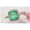 Image 2 : #22-14K WHITE GOLD EMERALD (1.60CT) & DIAMOND