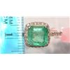 Image 3 : #22-14K WHITE GOLD EMERALD (1.60CT) & DIAMOND