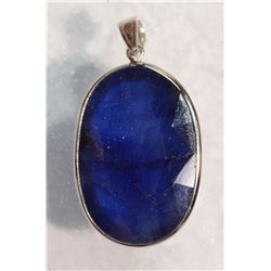 #24-14K WHITE GOLD SAPPHIRE (23.0CT) PENDANT
