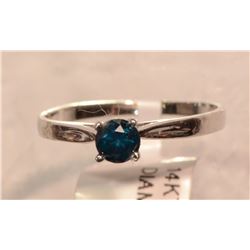 #34-14K WHITE GOLD BLUE DIAMOND (0.32CT) SOLITAIRE