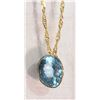 Image 1 : #35-14K GOLD BLUE TOPAZ (22.0CT) PENDANT WITH 10K