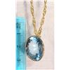 Image 2 : #35-14K GOLD BLUE TOPAZ (22.0CT) PENDANT WITH 10K