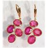 Image 1 : #38-14K GOLD RUBY (20.0CT) EARRINGS