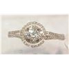 Image 1 : #44-14K WHITE GOLD DIAMOND (1.09CT) RING WITH 90