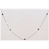 Image 2 : #45-10K WHITE GOLD BLUE DIAMOND (0.80CT) NECKLACE