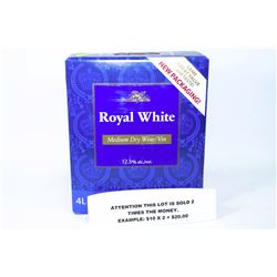 4L CASE OF ROYAL WHITE MED. DRY WINE 12.5% X2