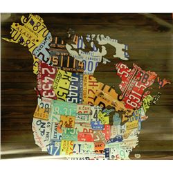 POSTER OF NORTH AMERICAN VINTAGE LISENCE PLATES