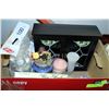 Image 1 : BOX W/NEW CANDLES, WAX BURNERS,
