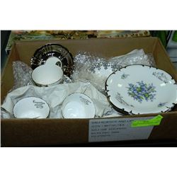 BOX OF 25TH ANNIVERSARY BONE CHINA