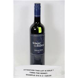 750ML BOTTLE OF SUMAC RIDGE MERLOT 13% X7