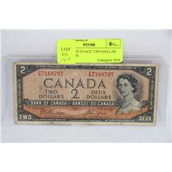 1954 "DEVIL'S FACE" TWO DOLLAR BANKNOTE