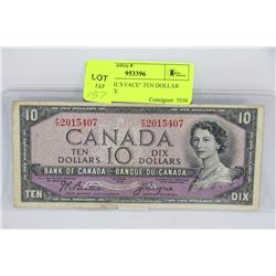 1954 "DEVIL'S FACE" TEN DOLLAR BANKNOTE