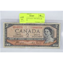 1954 "DEVIL'S FACE" TWO DOLLAR BANKNOTE