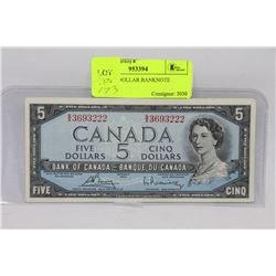 1954 FIVE DOLLAR BANKNOTE