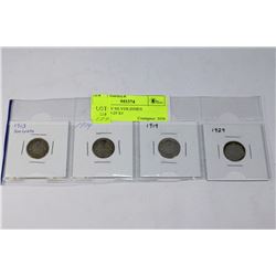 GEORGE V SILVER DIMES 1913-14-19-29 X4