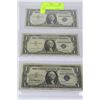 Image 1 : 1957  US $1 BLUE SEAL SILVER CERTIFICATES  X3