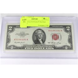 1953 AMERICAN $2.00 NOTE P3 RED SEAL WITH ERROR