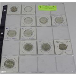 SILVER CANADIAN 25 CENT COLLECTION INCLUDING. X11