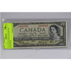CANADA 1954 20 DOLLAR BANKNOTE - DEVILS FACE