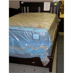 NEW ROSSPORT DOUBLE DARK WOOD BEDFRAME WITH